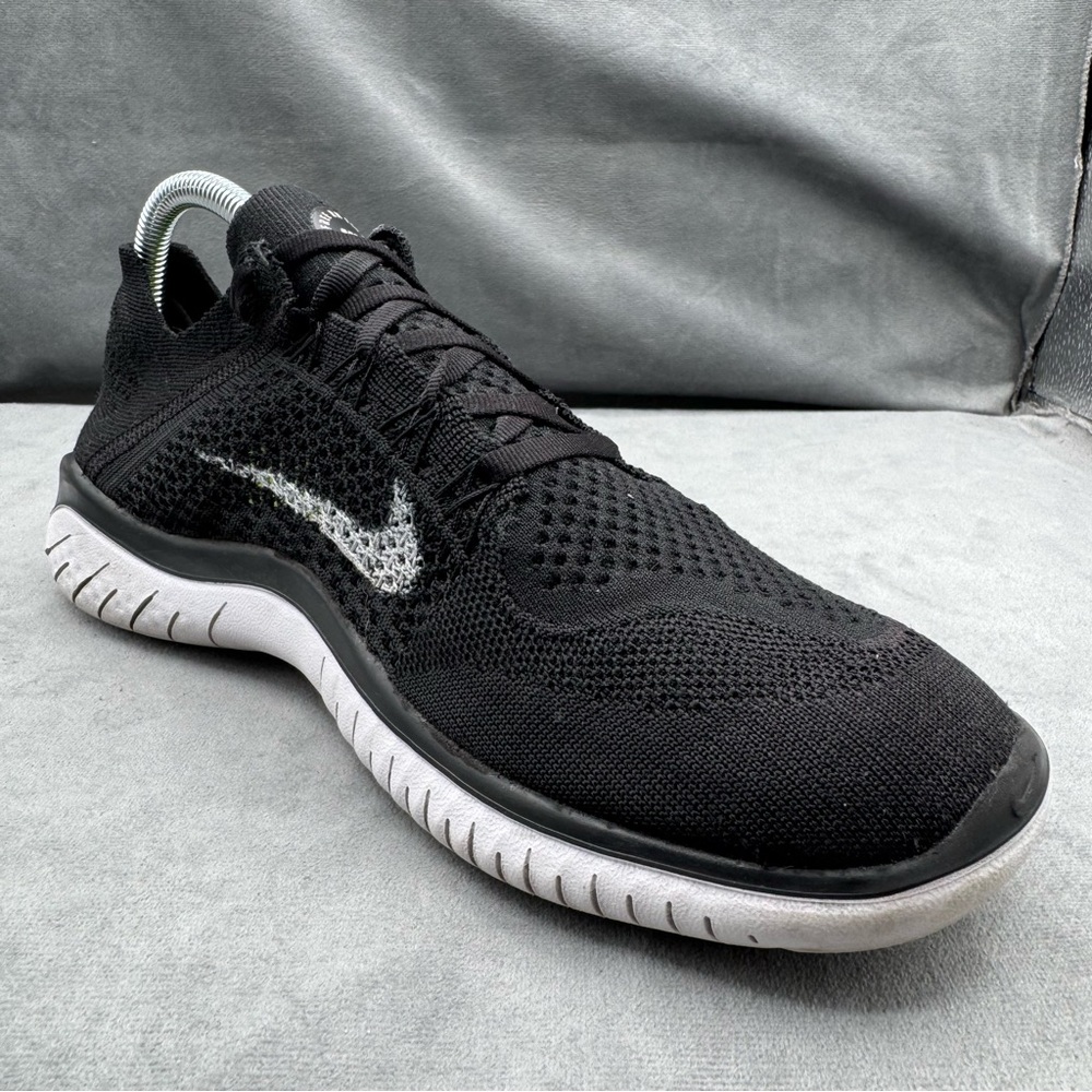 Nike Free RN Flyknit 2018 Running Shoes Men’s Size 9.5 Black White Athletic - Picture 8 of 14